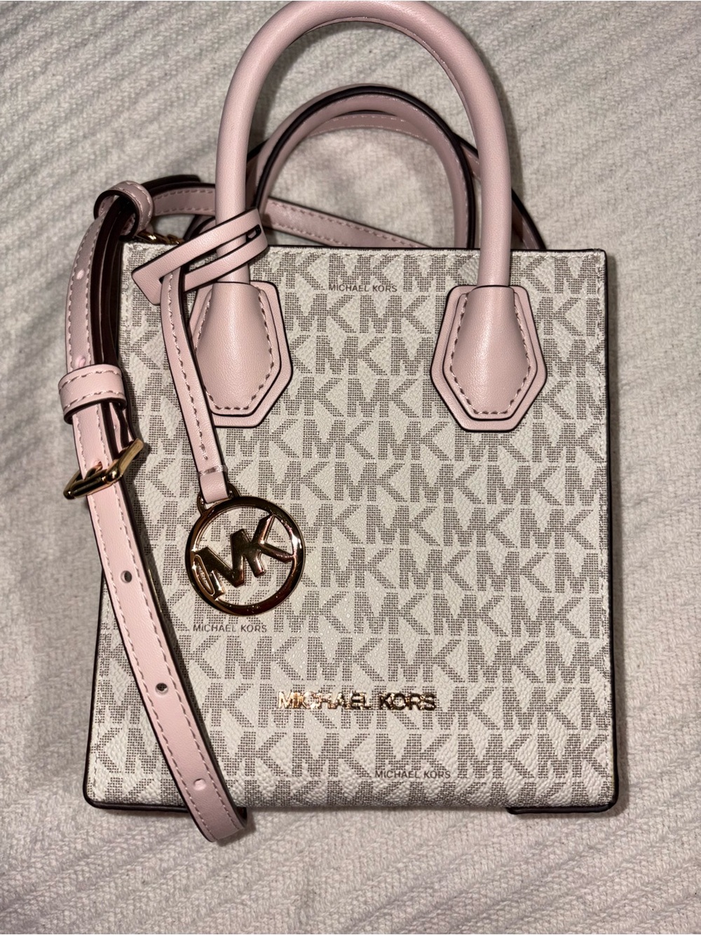 Micheal Kors Mercer Extra-Small Logo and Leather Crossbody Bag